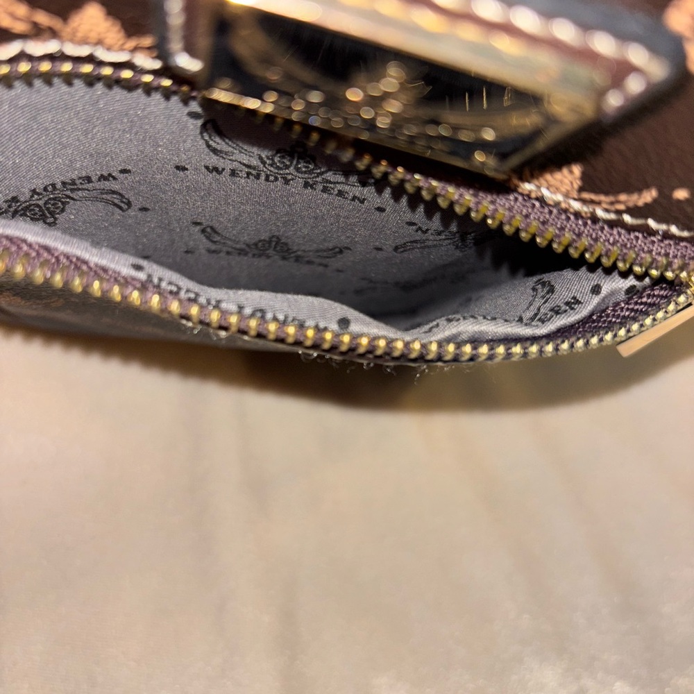 Wendy Keen Brown Belt Bag w Metallic Accents - Picture 5 of 5